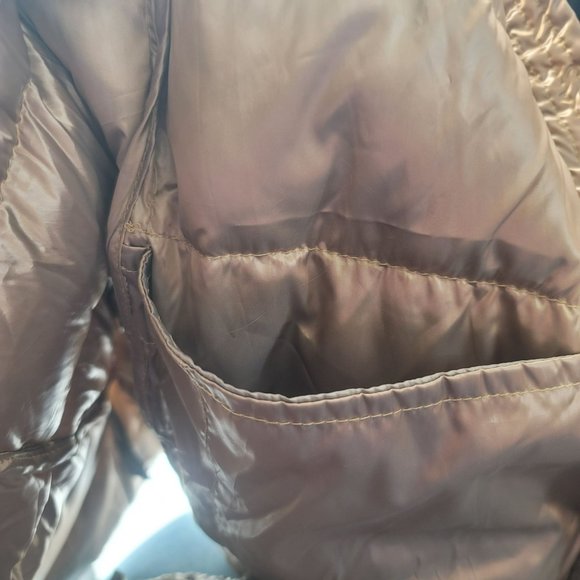 Sam Edelman Womens Gold Puffer Down Jacket Coat Size Large Medium - Picture 7 of 10